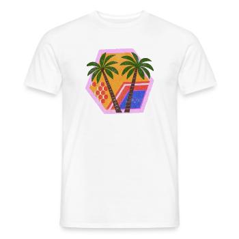 Enchanted Retro Tropical Decor - Men's T-Shirt - white - Front - AI Model Male 178 dark (178cm)