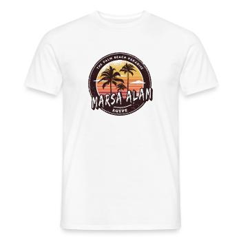 Marsa Alam Égypte Vintage Palmier Design - T-shirt homme - blanc - Devant - AI Model Male 178 dark (178cm)