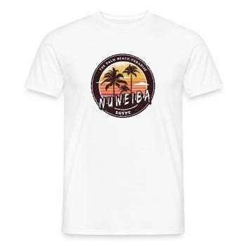 Nuweiba Égypte Vintage Palmier Design - T-shirt homme - blanc - Devant - AI Model Male 178 dark (178cm)