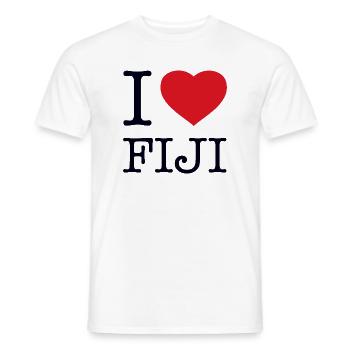 I LOVE FIJI - Männer T-Shirt - Weiß - Vorne - AI Model Male 178 dark (178cm)
