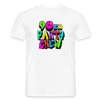 90s Party Crew Neon Design - Men's T-Shirt - white - Front - AI Model Male 178 dark (178cm)