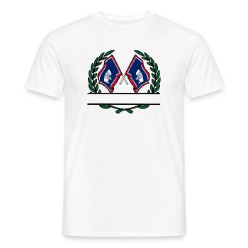 Drapeaux USA Wyoming laurier couronne bannière - T-shirt homme - blanc - Devant - AI Model Male 178 dark (178cm)