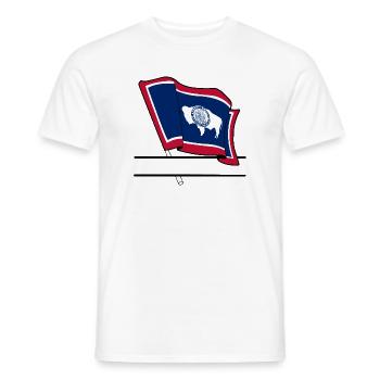 Flag Wyoming text banner - Men's T-Shirt - white - Front - AI Model Male 178 dark (178cm)