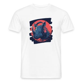 Nashorn - Männer T-Shirt - Weiß - Vorne - AI Model Male 178 dark (178cm)