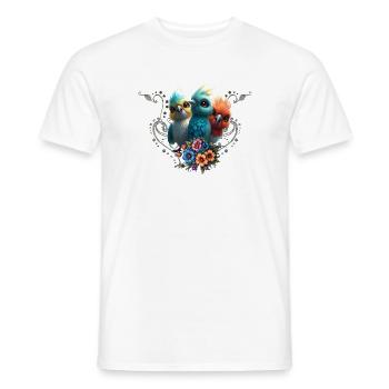 Le gang de l’oiseau heureux - T-shirt homme - blanc - Devant - AI Model Male 178 dark (178cm)
