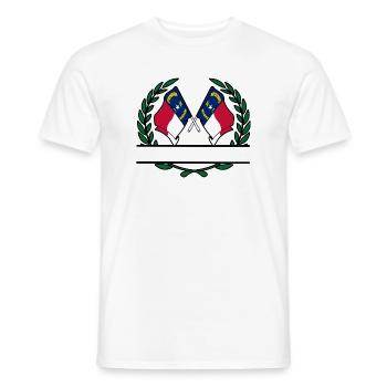 Drapeaux USA Caroline du Nord laurier couronne bannière - T-shirt homme - blanc - Devant - AI Model Male 178 dark (178cm)
