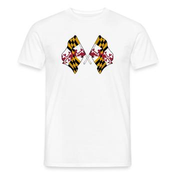 Zwei Flaggen durchquerten Maryland - Männer T-Shirt - Weiß - Vorne - AI Model Male 178 dark (178cm)