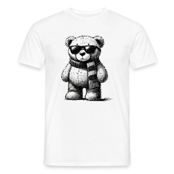 Ours en peluche cool – Dessin vintage - T-shirt homme - blanc - Devant - AI Model Male 178 dark (178cm)