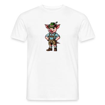 Bayerisches Schwein - Männer T-Shirt - Weiß - Vorne - AI Model Male 178 dark (178cm)