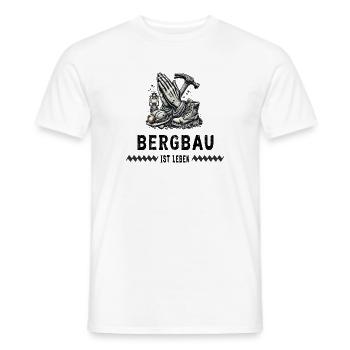 Mining is life - Men's T-Shirt - white - Front - AI Model Male 178 dark (178cm)