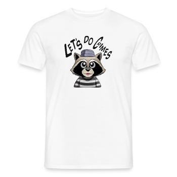 Lets do crimes raccoon - Men's T-Shirt - white - Front - AI Model Male 178 dark (178cm)