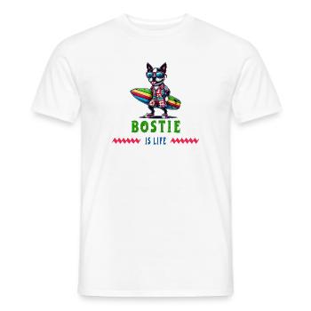 Bostie Surfer - Männer T-Shirt - Weiß - Vorne - AI Model Male 178 dark (178cm)