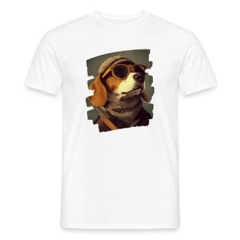 Beagle - T-shirt homme - blanc - Devant - AI Model Male 178 dark (178cm)
