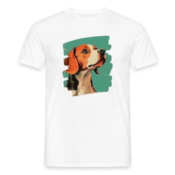 Beagle - T-shirt homme - blanc - Devant - AI Model Male 178 dark (178cm)