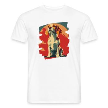 Beagle - T-shirt homme - blanc - Devant - AI Model Male 178 dark (178cm)