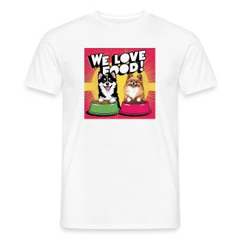 We love Food - Comic Dogs - Männer T-Shirt - Weiß - Vorne - AI Model Male 178 dark (178cm)