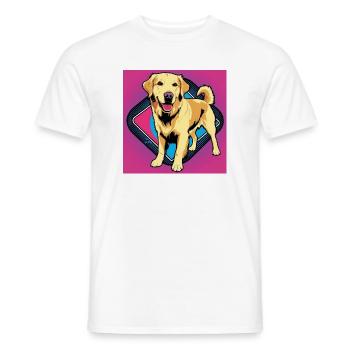 Comic Dog - Golden Retriever - Men's T-Shirt - white - Front - AI Model Male 178 dark (178cm)