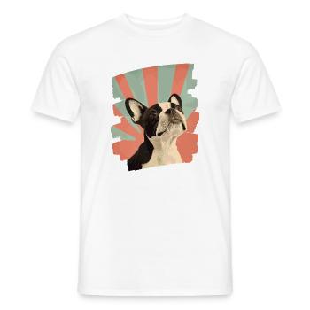 Boston Terrier - T-shirt homme - blanc - Devant - AI Model Male 178 dark (178cm)