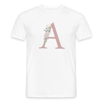 Un monogramme, floral, personnalisable - T-shirt homme - blanc - Devant - AI Model Male 178 dark (178cm)