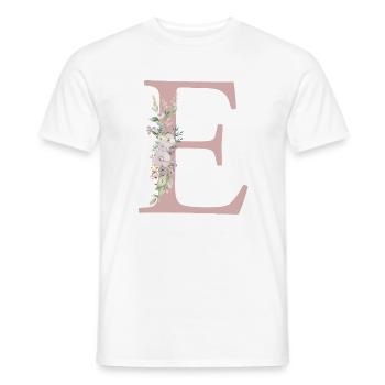 E Monogramm, Floral, personalisierbar - Männer T-Shirt - Weiß - Vorne - AI Model Male 178 dark (178cm)