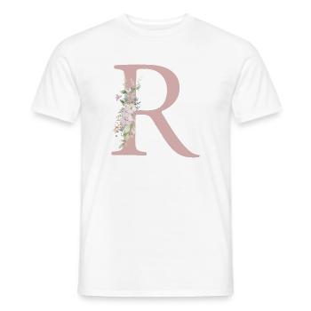 R Monogramm, Floral, personalisierbar - Männer T-Shirt - Weiß - Vorne - AI Model Male 178 dark (178cm)