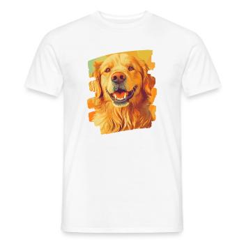 Golden retriever - T-shirt homme - blanc - Devant - AI Model Male 178 dark (178cm)
