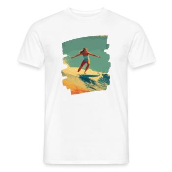 Surfer - Männer T-Shirt - Weiß - Vorne - AI Model Male 178 dark (178cm)