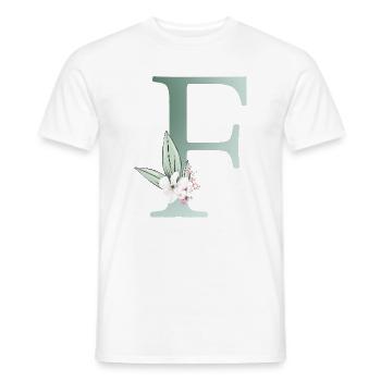 F Monogram, Floral, Customizable - Men's T-Shirt - white - Front - AI Model Male 178 dark (178cm)