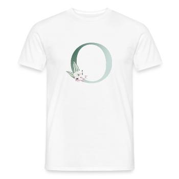 O Monogram, Floral, Customizable - Men's T-Shirt - white - Front - AI Model Male 178 dark (178cm)