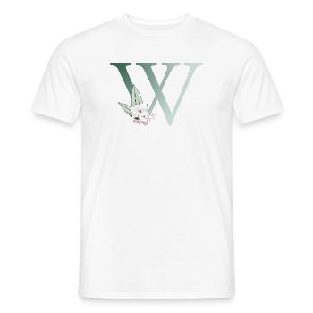 W Monogramme, Floral, Personnalisable - T-shirt homme - blanc - Devant - AI Model Male 178 dark (178cm)