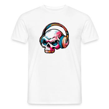 Colored Skull Illustration - Men's T-Shirt - white - Front - AI Model Male 178 dark (178cm)