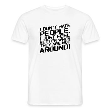 I don't hate people - Men's T-Shirt - white - Front - AI Model Male 178 dark (178cm)