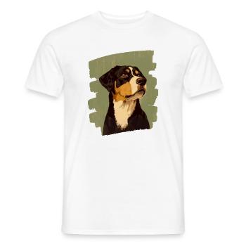 Chien de montagne Entlebuch - T-shirt homme - blanc - Devant - AI Model Male 178 dark (178cm)