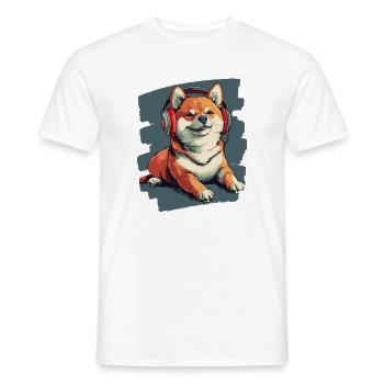 Shiba Inu - T-shirt homme - blanc - Devant - AI Model Male 178 dark (178cm)