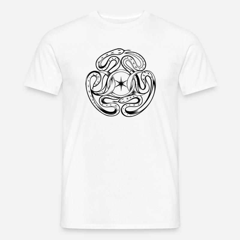 Schlangen mit Rad der Hekate - Männer T-Shirt - Weiß