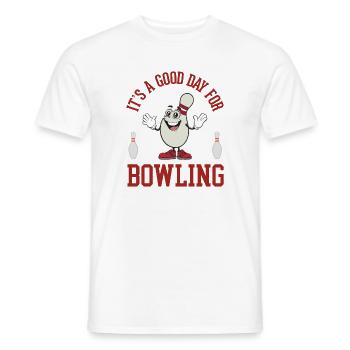 C’est une bonne journée pour le bowling - T-shirt homme - blanc - Devant - AI Model Male 178 dark (178cm)