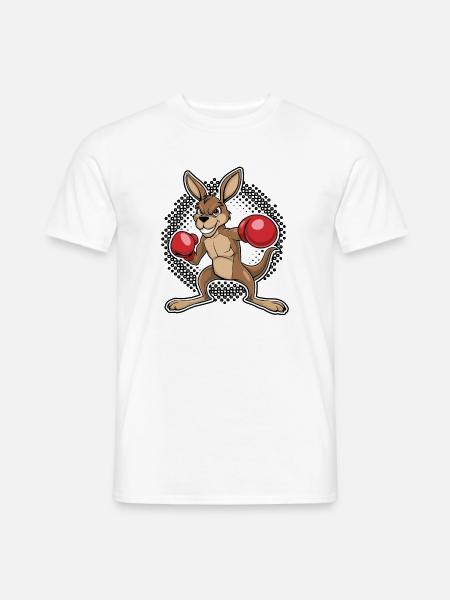 Känguru-Box-Duell - Männer T-Shirt - Weiß