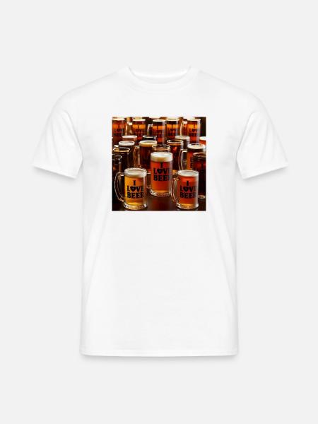 Bierliebe im Glas - Männer T-Shirt - Weiß