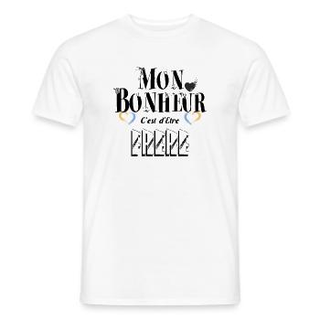 Mon Bonheur C'est d'Etre Frère - T-shirt homme - blanc - Devant - AI Model Male 178 dark (178cm)