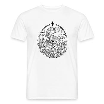 Snake with mushrooms to color yourself - Men's T-Shirt - white - Front - AI Model Male 178 dark (178cm)