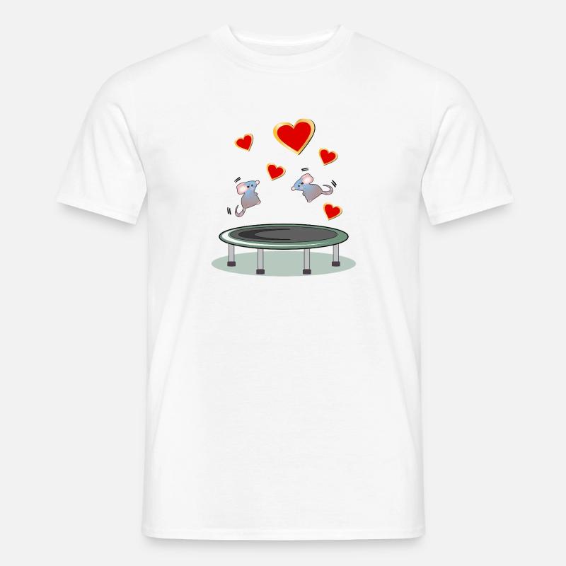 TRAMPOLIN SPRINGEN MÄUSE - Männer T-Shirt - Weiß