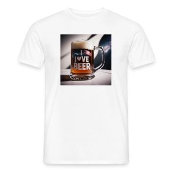 Bierkrug "I Love Beer" - Männer T-Shirt - Weiß - Vorne - AI Model Male 178 dark (178cm)