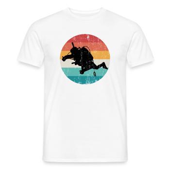 Retro Rainbow Diver Silhouette - Men's T-Shirt - white - Front - AI Model Male 178 dark (178cm)