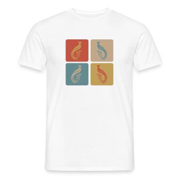 Elégant faisan oiseau Vintage Design - T-shirt homme - blanc - Devant - AI Model Male 178 dark (178cm)