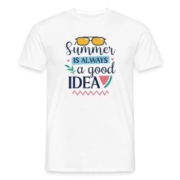 Summer is Always a Good Idea - Men's T-Shirt - white - Front - AI Model Male 178 dark (178cm)