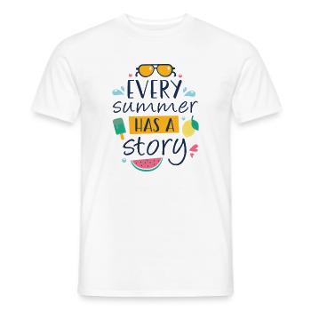 Jeder Sommer hat eine Geschichte - Männer T-Shirt - Weiß - Vorne - AI Model Male 178 dark (178cm)