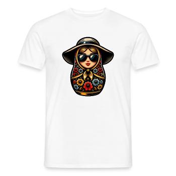 Russian Girl! Matryoshka Russian for Russians - Men's T-Shirt - white - Front - AI Model Male 178 dark (178cm)