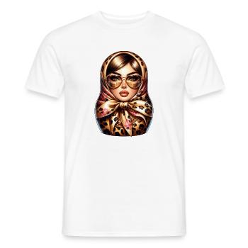 Fille russe ! Matriochka Russe pour Russes - T-shirt homme - blanc - Devant - AI Model Male 178 dark (178cm)