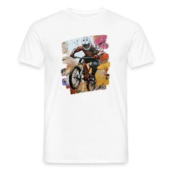 Vététistes Descente Montagne Cyclisme - T-shirt homme - blanc - Devant - AI Model Male 178 dark (178cm)
