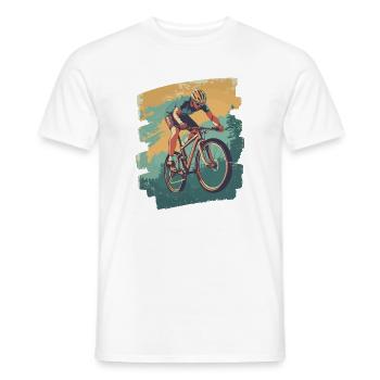 Vététistes Descente Montagne Cyclisme - T-shirt homme - blanc - Devant - AI Model Male 178 dark (178cm)